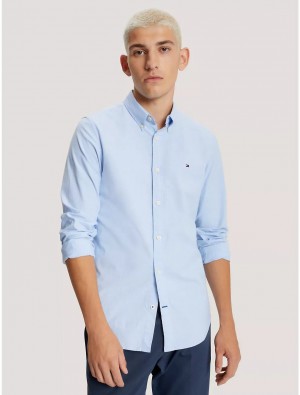 Tommy Hilfiger Slim Fit Oxford Shirt Shirts Dress Shirt Blue | 4238-ENWJZ