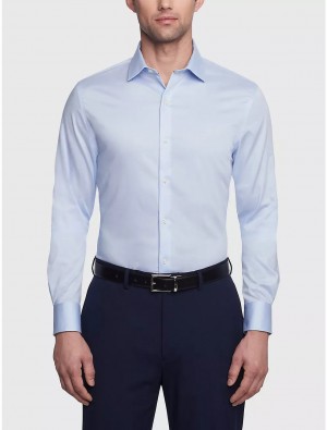 Tommy Hilfiger Slim Fit Solid Twill Shirt Shirts Th Light Blue | 2704-FKESI