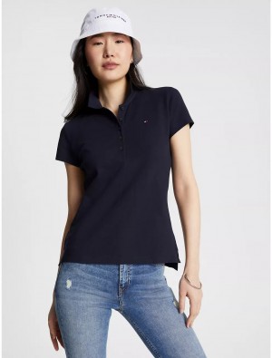 Tommy Hilfiger Slim Fit Stretch Cotton Polo T-Shirts & Polos Desert Sky | 2803-JYIWE