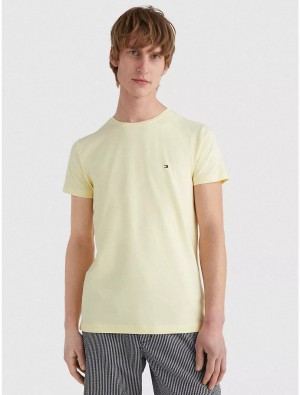 Tommy Hilfiger Slim Fit Stretch Cotton T-Shirt T-Shirts Yellow Blossom | 5409-QDZPY