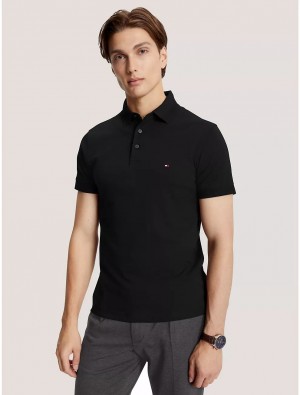 Tommy Hilfiger Slim Fit Tipped Polo Polos Dark Sable | 0398-HULTQ