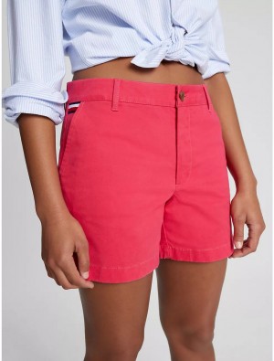 Tommy Hilfiger Solid 5" Short Pants & Shorts Pink Splendor | 0372-WXMDB