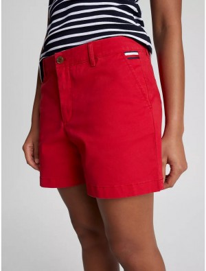 Tommy Hilfiger Solid 5" Short Pants & Shorts Primary Red | 9106-RQJYC