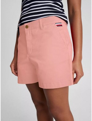 Tommy Hilfiger Solid 5" Short Pants & Shorts Coral Shimmy | 3651-MXFOP