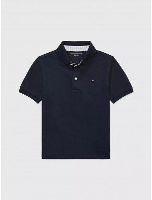 Tommy Hilfiger Solid Stretch Polo Tops Desert Sky | 8657-CKIDV