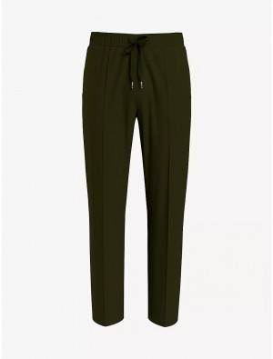 Tommy Hilfiger Solid Twill Drawstring Pant Bottoms Green Cliffs | 2541-TBUCE