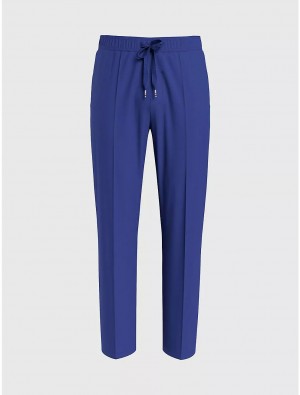 Tommy Hilfiger Solid Twill Drawstring Pant Bottoms Blue Ink | 8361-MWOCP