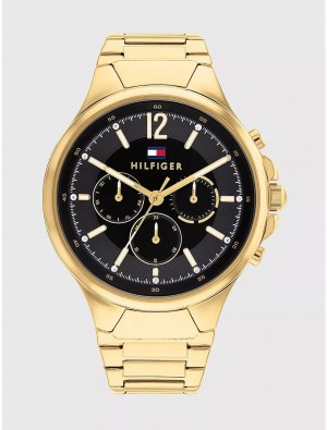 Tommy Hilfiger Sport Watch with Gold-Tone Bracelet Watches Gold / Black | 9142-MEDCR