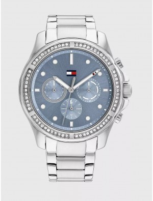 Tommy Hilfiger Sport Watch with Steel Bracelet Watches Silver / Blue | 3428-TVFBR