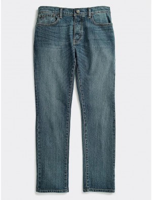 Tommy Hilfiger Straight Fit Jean Bottoms Medium Wash | 1726-PTXQH