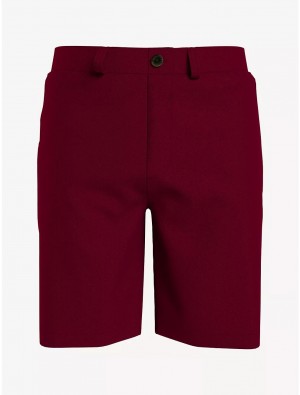 Tommy Hilfiger Straight Fit Twill 9" Chino Short Bottoms Rouge | 3729-AKUYN