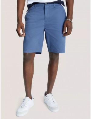 Tommy Hilfiger Straight Fit Twill 9" Chino Short Shorts Bank Blue | 9706-LQBXZ