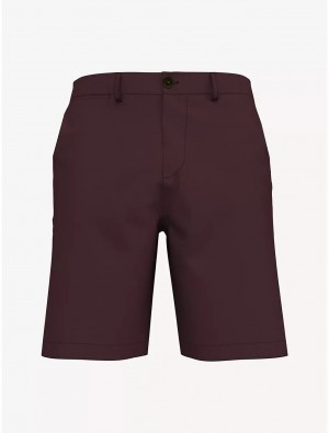 Tommy Hilfiger Straight Fit Twill 9" Chino Short Bottoms Dark Cabernet | 7302-PWDXA