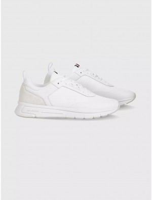 Tommy Hilfiger Streamlined Leather Sneaker Shoes White | 4759-JIPNB