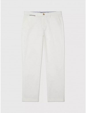 Tommy Hilfiger Stretch Chino Bottoms Milky Way | 2584-UYRPZ