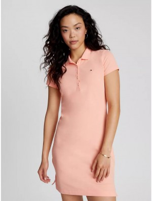 Tommy Hilfiger Stretch Cotton Polo Dress Dresses & Skirts Playful Peach | 3509-GUSMO