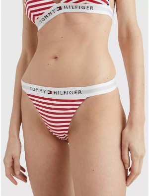 Tommy Hilfiger Stripe Cheeky Bikini Bottom Swimwear Th Original Stripe / Primary Red | 5627-XEKGF