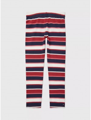 Tommy Hilfiger Stripe Legging Bottoms Deep Sea Rose Multi | 8216-XJLRW