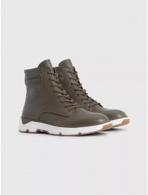 Tommy Hilfiger TH Logo Hybrid Boot Shoes Faded Military | 5310-AITYK