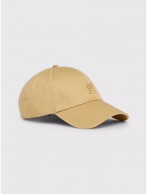 Tommy Hilfiger TH Monogram Baseball Cap Hats Classic Khaki | 3689-FEVPN