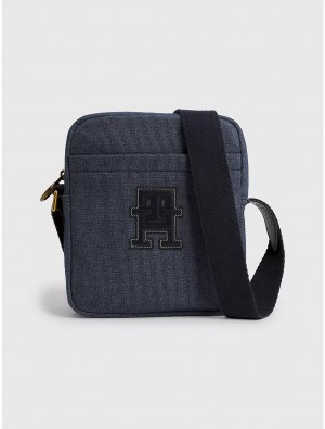 Tommy Hilfiger TH Monogram Mini Reporter Bags Space Blue | 5960-XITYJ