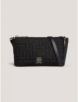 Tommy Hilfiger TH Quilted Crossbody Bags Black | 3286-GVBAC