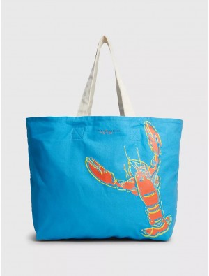 Tommy Hilfiger TH X ANDY WARHOL Tote Bags Shocking Blue | 0583-XKGQB