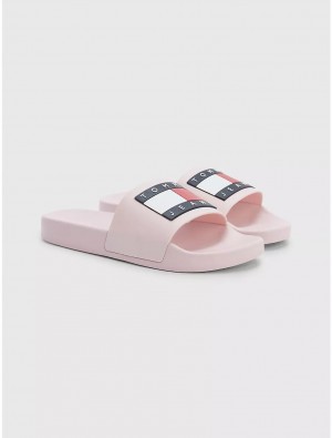 Tommy Hilfiger TJ Flag Pool Slide Shoes Misty Pink | 8694-LERYZ