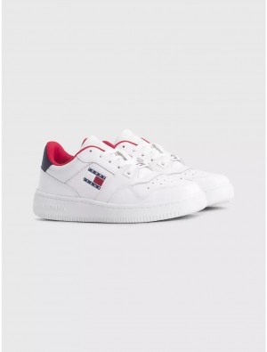 Tommy Hilfiger TJ Gloss Leather Sneaker Shoes Corporate | 7642-SQUOJ