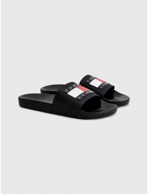 Tommy Hilfiger TJ Pool Slide Shoes Black | 7908-VTUGS