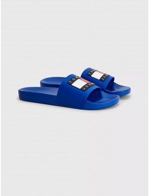 Tommy Hilfiger TJ Pool Slide Shoes Ultra Blue | 9708-QJUSC
