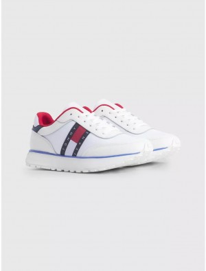 Tommy Hilfiger TJ Retro Leather Sneaker Shoes Ecru | 5968-VAZPS