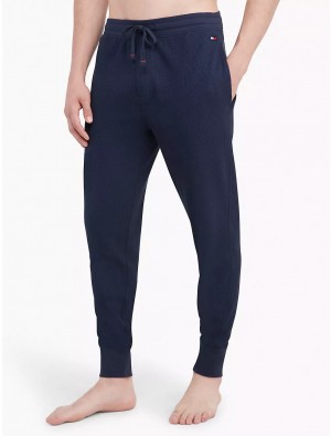 Tommy Hilfiger Thermal Drawstring Jogger Sleepwear Dark Navy | 9120-LTKFW