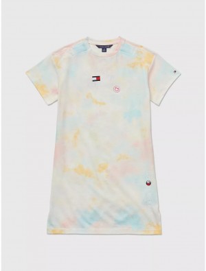 Tommy Hilfiger Tie-dye T-Shirt Dress Dresses & Skirts Milky Way | 1023-RVTKL