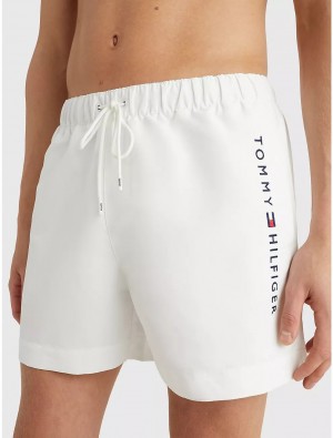 Tommy Hilfiger Tommy 7" Swim Trunk Bottoms White | 6301-ZFQKJ