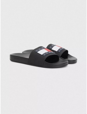 Tommy Hilfiger Tommy Jeans Pool Slide Shoes Black | 8069-MJVHY