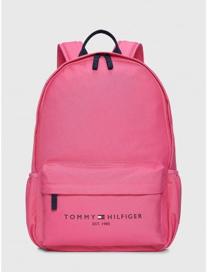 Tommy Hilfiger Tommy Logo Backpack Bags Coral Berry | 0618-TDBFQ