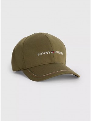 Tommy Hilfiger Tommy Logo Baseball Cap Hats Mentor Green | 2597-NEYZC