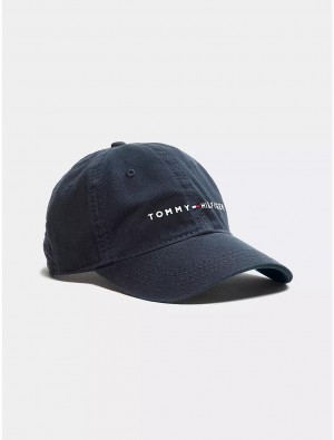 Tommy Hilfiger Tommy Logo Baseball Cap Hats Sky Captain | 3851-EMFGY