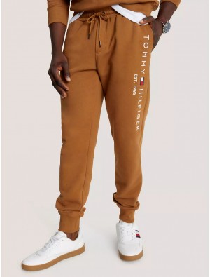 Tommy Hilfiger Tommy Logo Sweatpant Pants Golden Rays | 6842-IBXAE