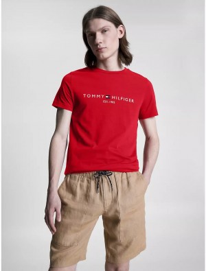 Tommy Hilfiger Tommy Logo T-Shirt T-Shirts Arizona Red | 2508-HNPTD