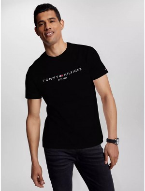 Tommy Hilfiger Tommy Logo T-Shirt T-Shirts Dark Sable | 0549-NEFOL