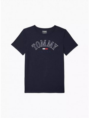 Tommy Hilfiger Tommy T-Shirt Tops Sky Captain | 2987-UIJLK