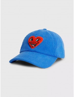 Tommy Hilfiger Tommy x Keith Haring Corduroy Cap Hats Mesmerizing Blue | 9053-GAVRU