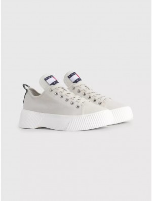 Tommy Hilfiger Trek Sole Sneaker Shoes Bleached Stone | 1908-IGPBE