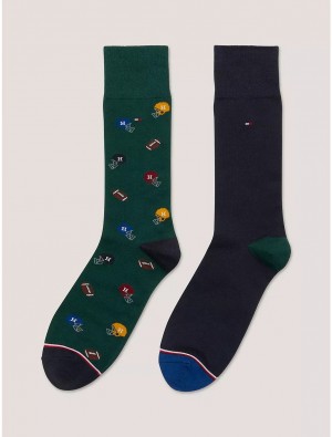 Tommy Hilfiger Trouser Sock 2-Pack Socks Hunter/Multi | 1475-YSETK