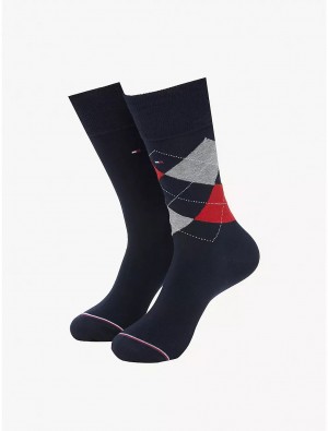 Tommy Hilfiger Trouser Sock 2-Pack Socks Navy | 7561-MZIQP