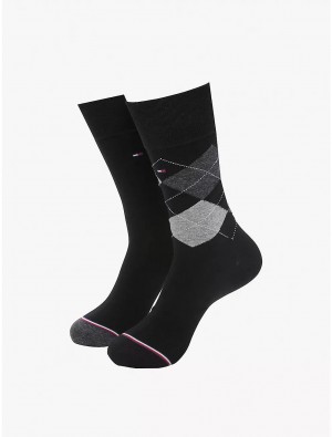 Tommy Hilfiger Trouser Sock 2-Pack Socks Black | 4673-EFYXI