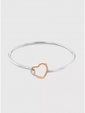 Tommy Hilfiger Two-Tone Heart Bracelet Jewelry Carnation Gold | 5670-YOKLC