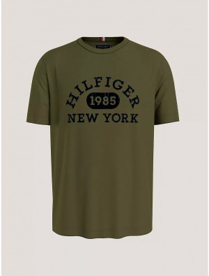 Tommy Hilfiger Varsity Monotype Logo T-Shirt T-Shirts Putting Green | 6485-MONTW